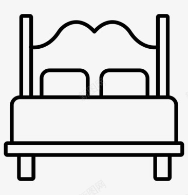 床双人床婚床图标