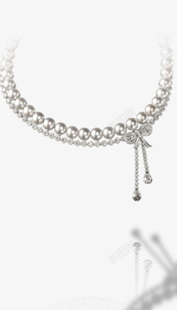1932系列18K白金项链镶嵌养殖珍珠和钻石如珠如玉素材