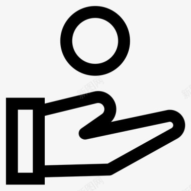 财富比重手硬币收入图标