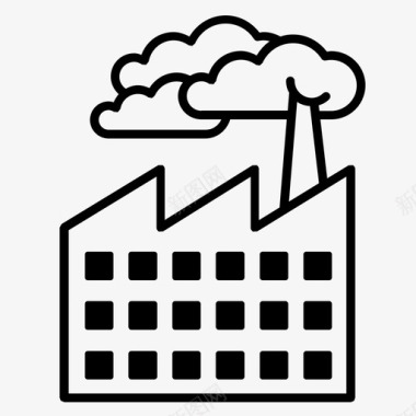 污染环境化石燃料能源工厂图标