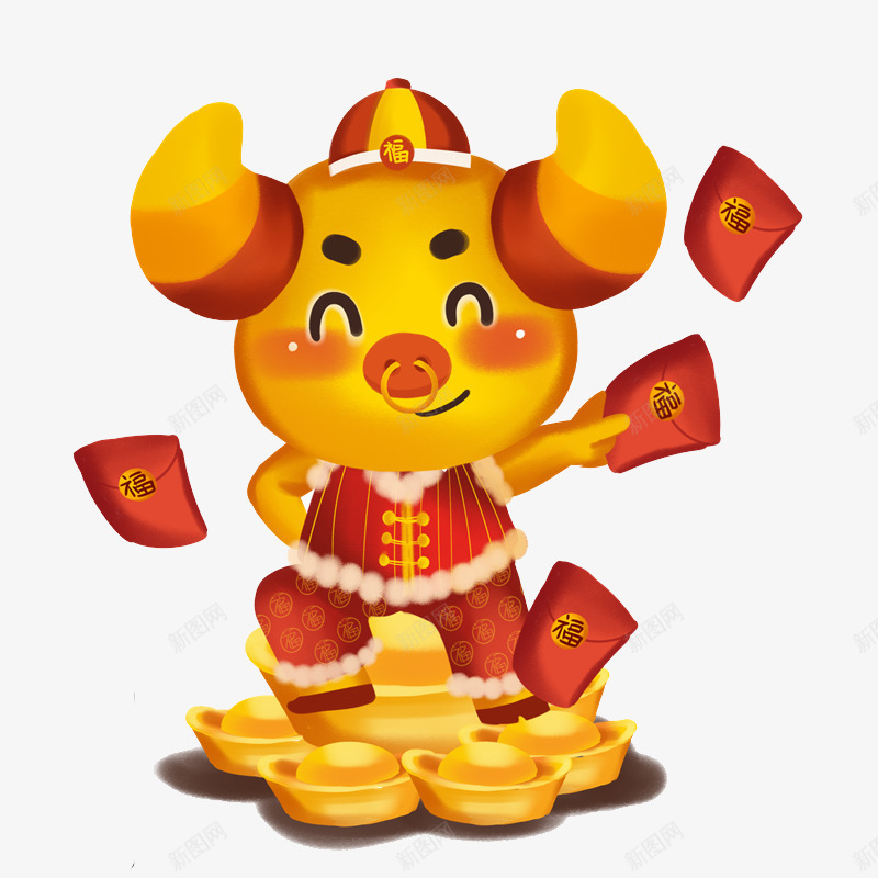 2021牛年过年新年小png免抠素材_88icon https://88icon.com 牛年 过年 新年