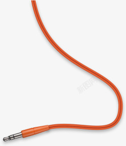 橙色耳机线免扣图素材
