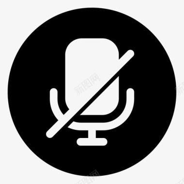 qq界面设计无声数字麦克风静音图标