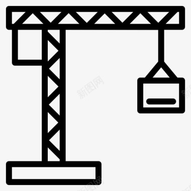 建筑装潢类起重机建筑工业图标