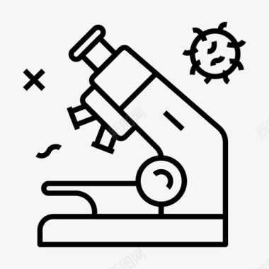 棕色显微镜显微镜生物学实验图标