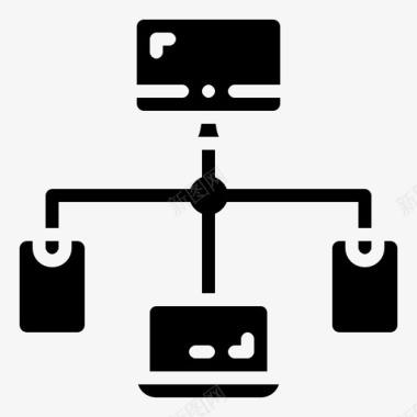 分布式能源站分布式数据大数据数据交换图标