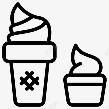 冰淇淋矢量图冰淇淋冷冻圣代图标