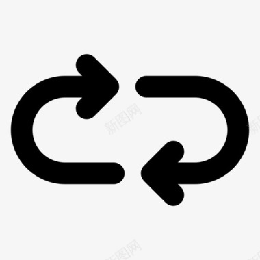 向左旋转洗牌后退向左图标