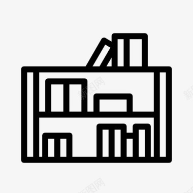 书架素材图书馆书架书籍图标
