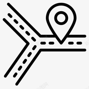矢量海面道路标志方向pin图标