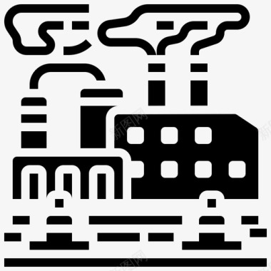 烟雾素材空气污染工厂工业图标