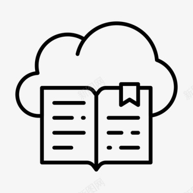 服务器图书服务器云互联网图标
