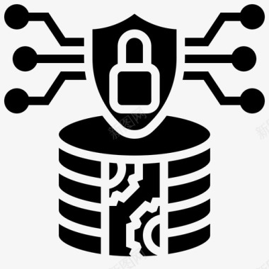 服务器数据库数字安全图标