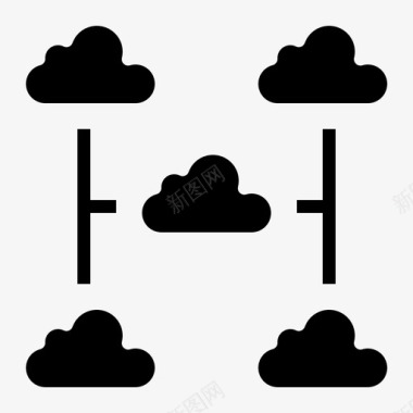 云服务图云网络服务器技术图标