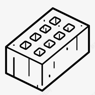 制造业砖建筑混凝土图标