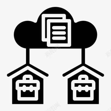 服务器服务器云网络图标