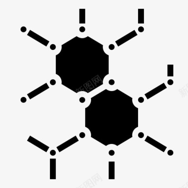 生物分子科学分子化学教育图标