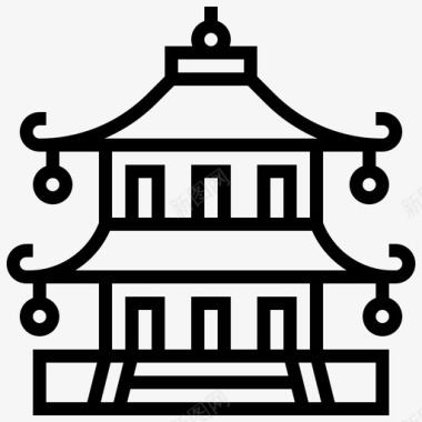 中国铁道建筑宝塔建筑亚洲图标