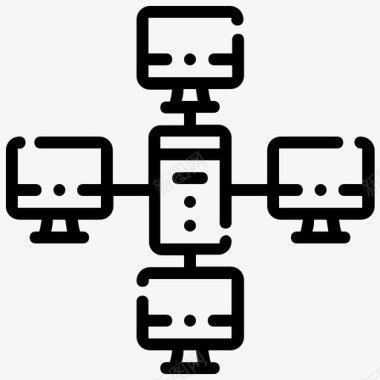 分布式能源站服务器计算机数据库图标