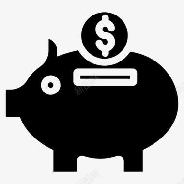 小猪小猪银行硬币节省成本图标