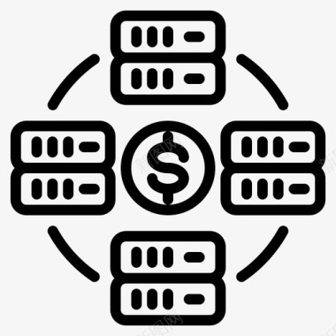 服务器网络货币金融图标