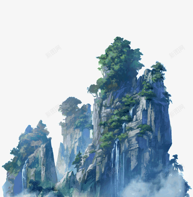 水墨风景画透明装饰png免抠素材_88icon https://88icon.com 水墨 风景画 透明 装饰