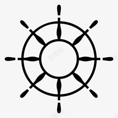 舵轮船航海图标