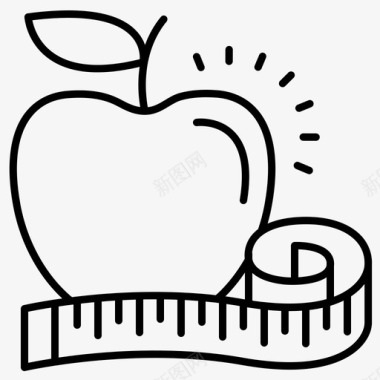 健身苹果饮食图标