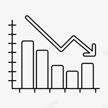 2019数字下降趋势图表下降图标