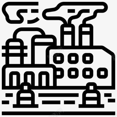 烟雾素材空气污染工厂工业图标