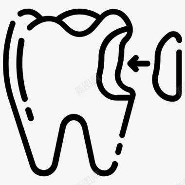 牙齿图标牙齿填充牙科口腔医学图标