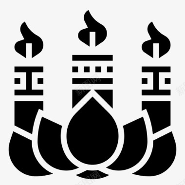 灯光蜡烛仪式装饰图标
