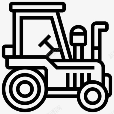机械工程拖拉机农业农田图标