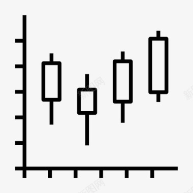股票名片蜡烛图图表市场图标