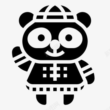 狗年吉祥物熊猫动物中国图标