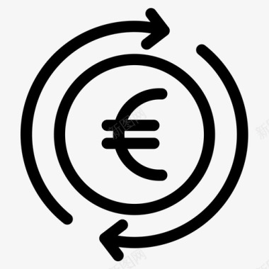 火焰欧元图标欧元退款银行商业图标