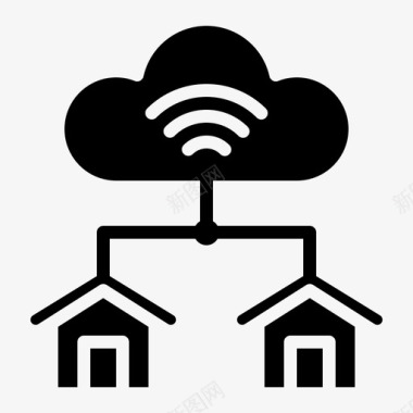 云服务器云服务器家庭wifi图标