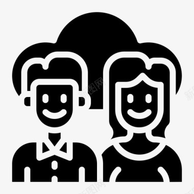 服务器人云计算男人图标