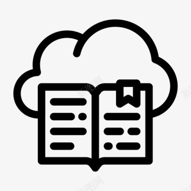 服务器图书服务器云互联网图标