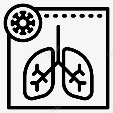 肺状况肺冠状病毒covid19图标
