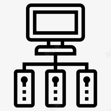 网络服务器计算机数据图标