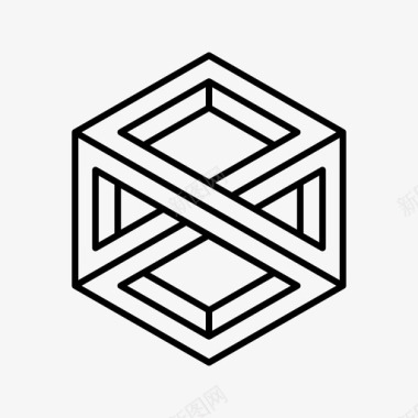 立方体不可能的立方体埃舍尔不可能的物体图标