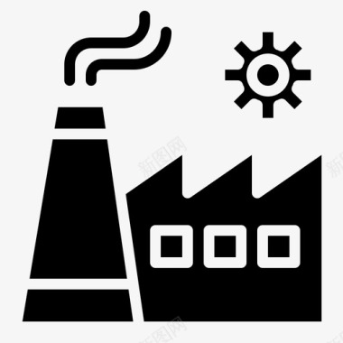 工程建筑门楼工厂建筑工业图标