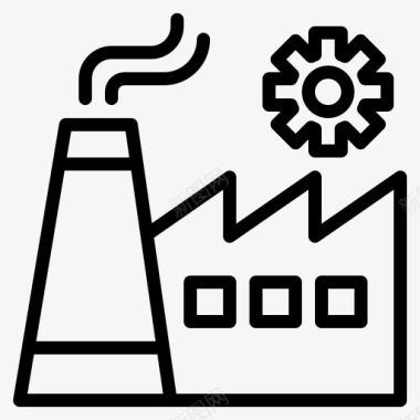 工程建筑门楼工厂建筑工业图标