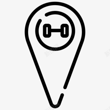 泼墨风格健身房位置健身锻炼图标