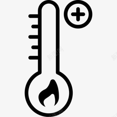 天气温度计加火温度图标