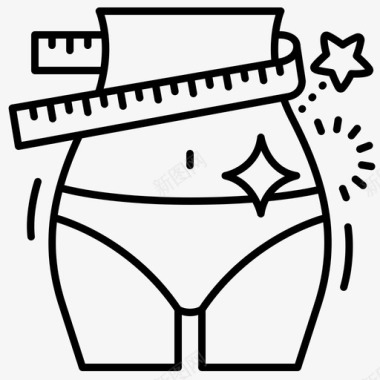 身体测量身材腰围图标