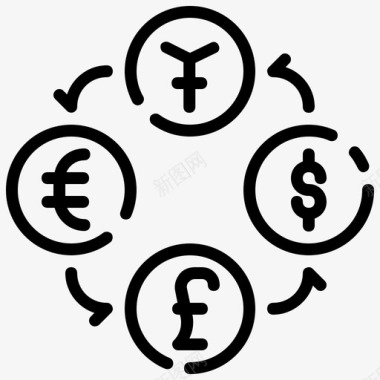 火焰欧元图标货币市场硬币美元图标