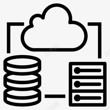 网络数据网络云服务器图标