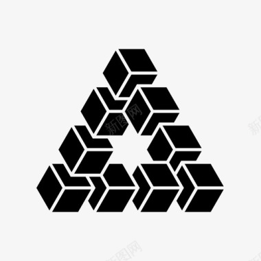 立方体彭罗斯三角形立方体埃舍尔图标